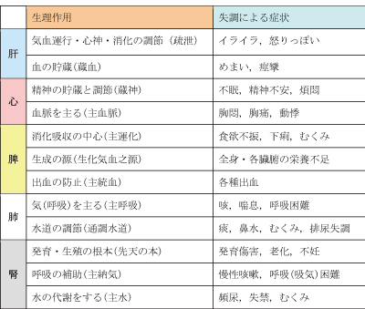 相生、相剋、奇恒の腑